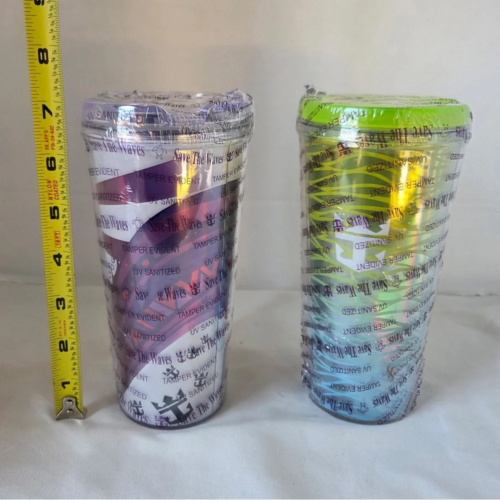 Set Of 2 SEALED Royal Caribbean 2022 Save The Waves Cup Tumblers